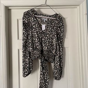 Topshop cropped puff sleeve top